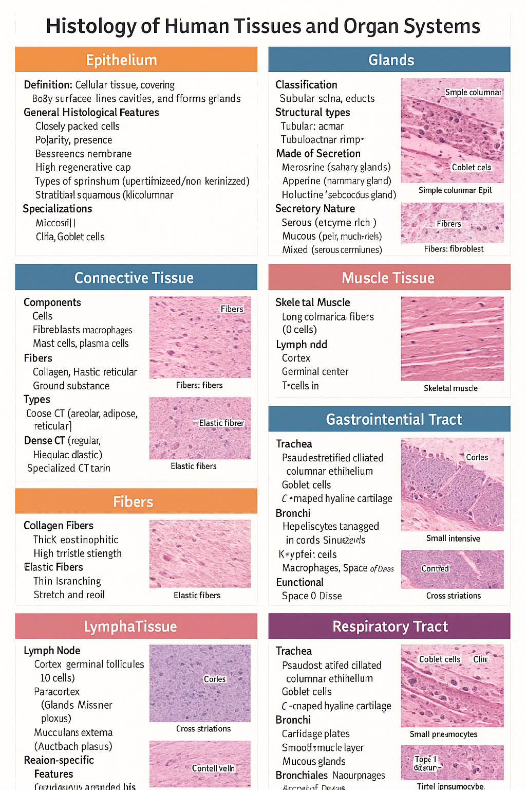 Histology of Epithelium, Connective Tissue, Muscle, Cartilage, Glands, GIT, Liver and Respiratory Tract - ANATOMY