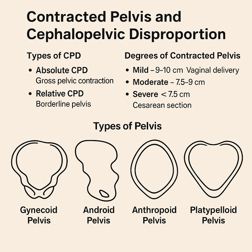 Contracted Pelvis and Cephalopelvic Disproportion Types Diagnosis Management - OBSTETRICS AND GYNAECOLOGY