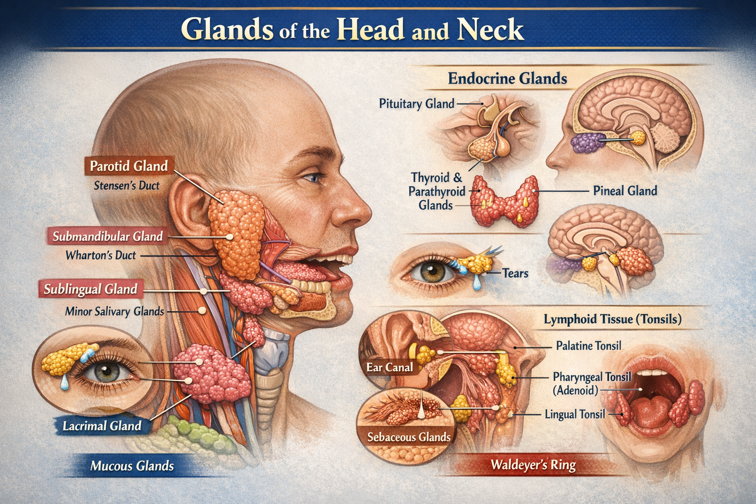 Glands of Head and Neck Anatomy Types Functions and Clinical Importance - ANATOMY